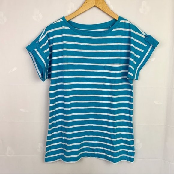 Van Heusen Retro Striped Cotton Pocket Tee - Picture 1 of 8
